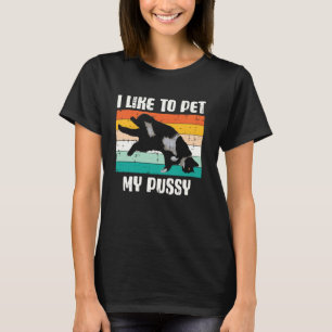 Camiseta Me Gusta Acariciar a Mi Gato Divertido Humor Adult