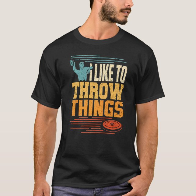 Camiseta Me Gusta Arrojar Cosas A Un Atleta De Discus (Anverso)