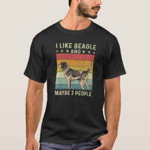 Camiseta Me gusta Beagle y tal vez 3 personas retro Bea de