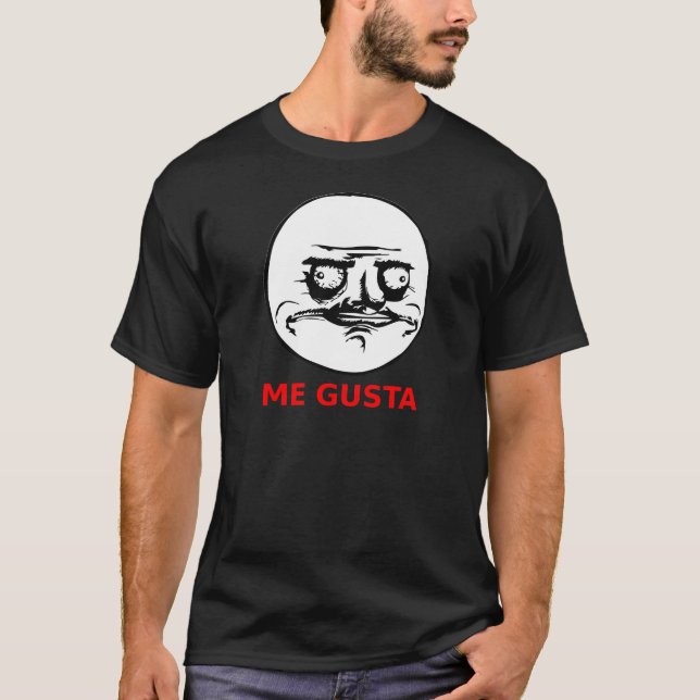 Camiseta Me gusta cara con texto (Anverso)