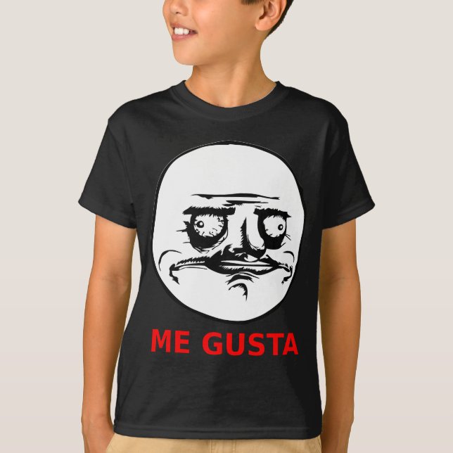 Camiseta Me gusta cara con texto (Anverso)