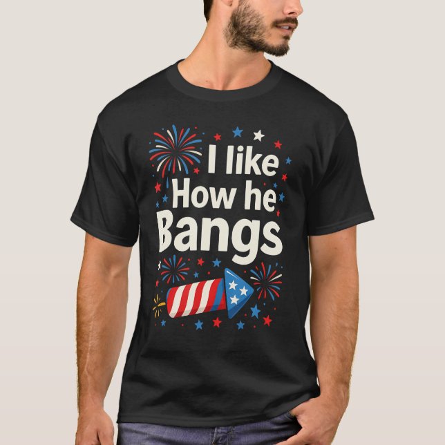 Camiseta Me Gusta Cómo Él Explota Fuegos Artificiales Parej (Anverso)