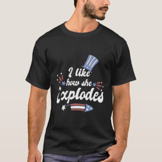Camiseta Me Gusta Cómo Golpea Fuegos Artificiales El 4 De J