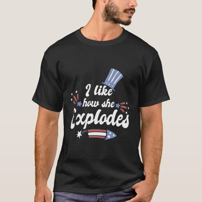 Camiseta Me Gusta Cómo Golpea Fuegos Artificiales El 4 De J (Anverso)
