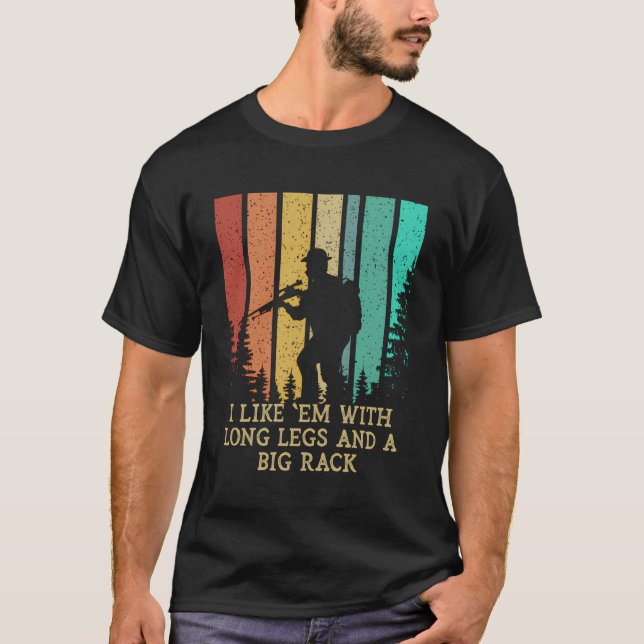 Camiseta Me Gusta Con Piernas Largas La Caza De Animales (Anverso)