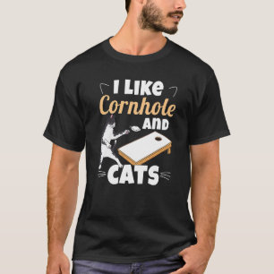 Camiseta Me Gusta Cornhole Y Bolsa De Frijoles De Gatos Cor