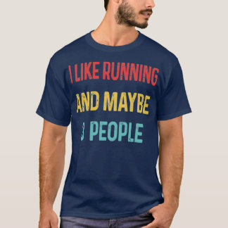 Camiseta Me gusta Correr y tal vez 3 personas 