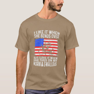 Camiseta Me Gusta Cuando Se Aprecia Por La Pesca Graciosa L