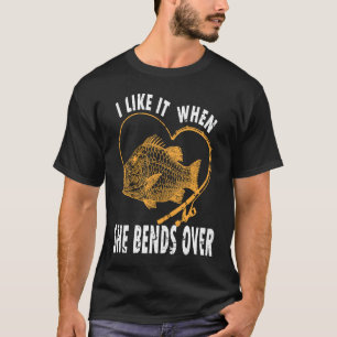 Camiseta Me gusta cuando se inclina sobre la suma de pesca