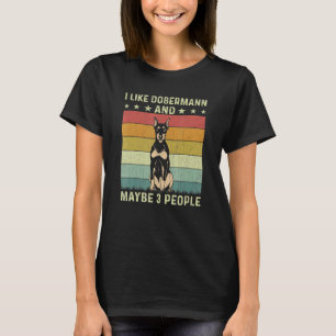 Camiseta Me gusta Dobermann y quizás 3 personas Retro 60s 7