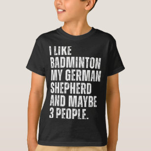 Camiseta Me gusta el bádminton Propietario divertido perro