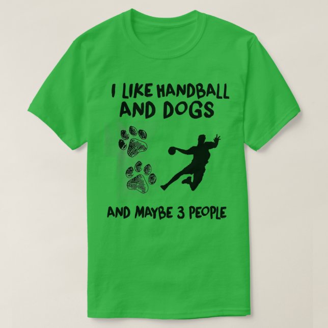 Camiseta Me Gusta El Balonmano Y Los Perros Cita Una Mano D (Diseño del anverso)