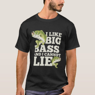 Camiseta Me Gusta El Bass Grande Y No Puedo Mentir Pescado 