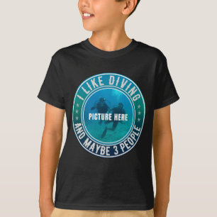 CAMISETA ME GUSTA EL BUCEO Y TAL VEZ 3 PERSONAS PERSONALIZA