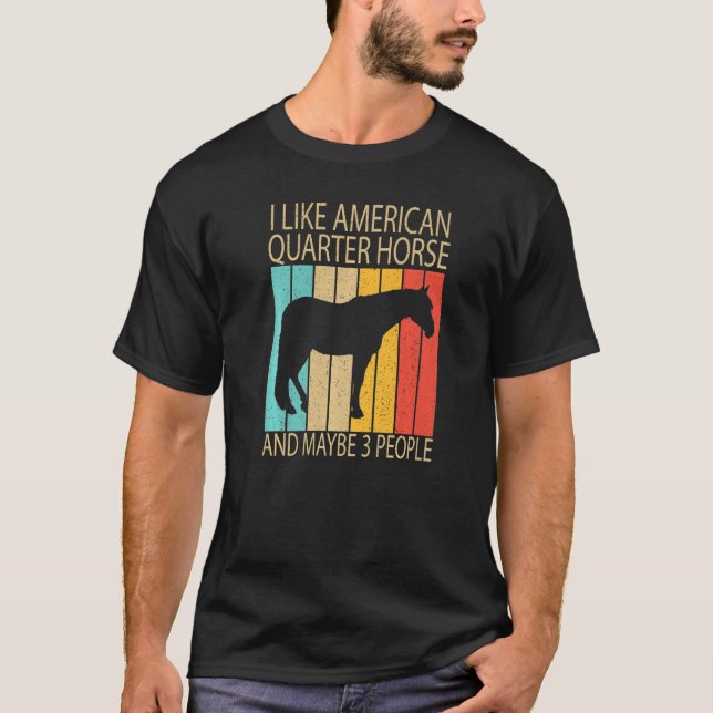 Camiseta Me Gusta El Caballo De Barrio Estadounidense Y Qui (Anverso)