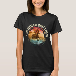 Camiseta me gusta el caballo y quizás 3 personas