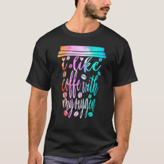 Camiseta Me Gusta El Café Con Mi Cafeína De Oxígeno Bebiend