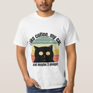 Camiseta Me Gusta El Café Mi Gato Y Quizás 3 Personas Diver