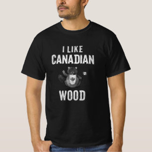 Camiseta Me gusta el canadiense Wood Beaver Canada Quebec