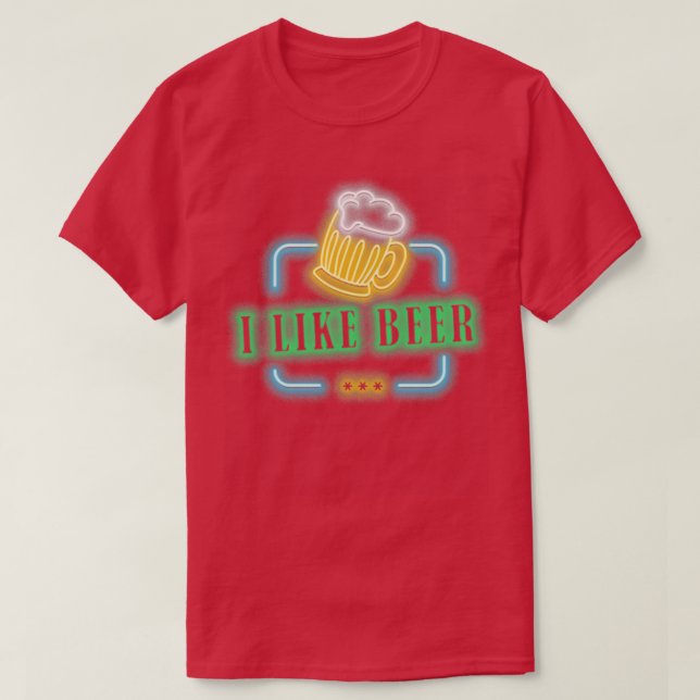 Camiseta Me gusta el diseño de cerveza T (Diseño del anverso)