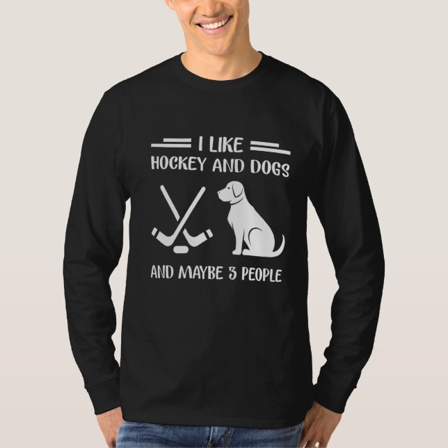 Camiseta Me Gusta El Entrenador De Hockey Y Perros (Anverso)