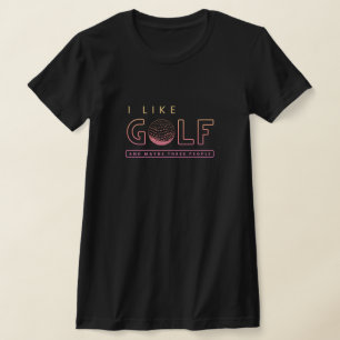 Camiseta me gusta el golf y tal vez tres personas multicolo