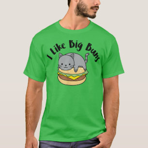 Camiseta Me Gusta El Gracioso Diseño De Gato Hamburger De L