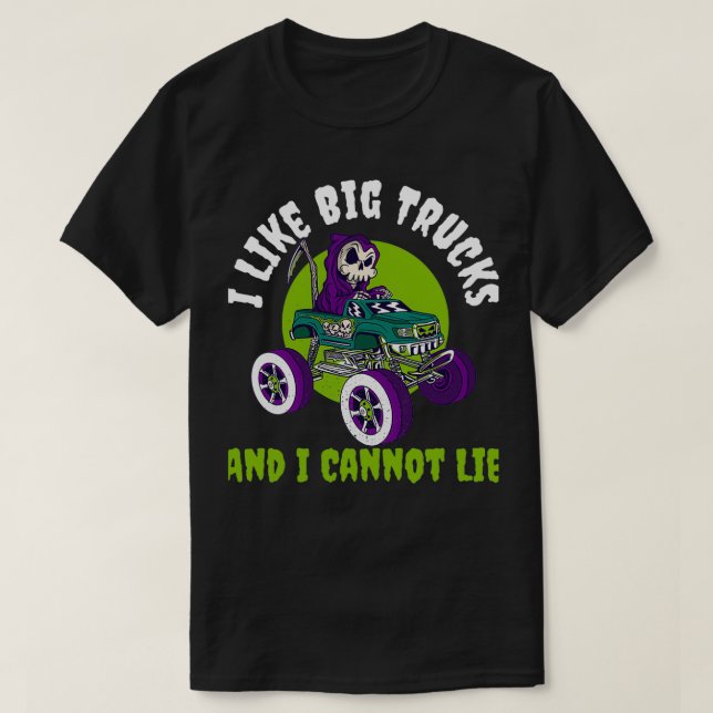 Camiseta Me Gusta El Gracioso Regalo De Camiones Monstruos (Diseño del anverso)