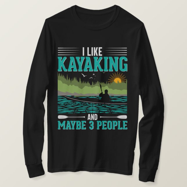 Camiseta Me Gusta El Kayak Más Que La Gente (Anverso del diseño)