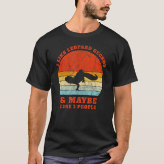 Camiseta Me gusta el leopardo Geckos Vintage Sunset Cute de