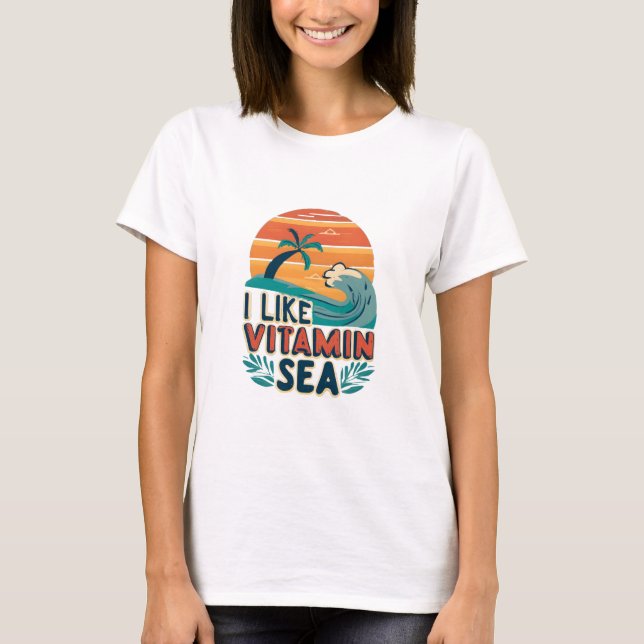Camiseta Me Gusta El Mar De La Vitamina, Los Vasos Del Mar, (Anverso)