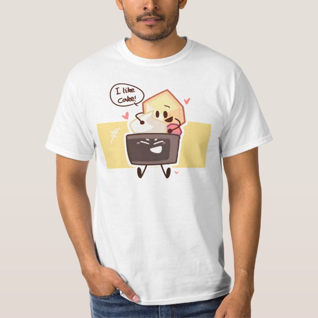 Camiseta me gusta el pastel - pastel bfb (Anverso)