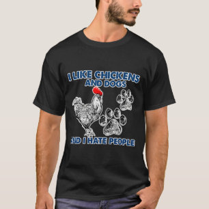 Camiseta Me Gusta El Perro De Pollos Que Odio A La Gente