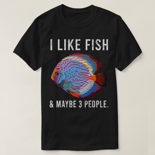 Camiseta Me Gusta El Pescado Discus Y Quizá 3 Personas (Diseño del anverso)