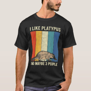 Camiseta Me Gusta El Platypus Y Quizá 3 Personas Retro Plat