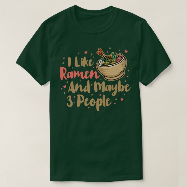 Camiseta Me Gusta El Ramen Y Quizás 3 Personas, Cool Anime  (Diseño del anverso)