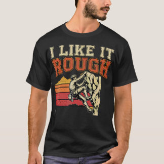 Camiseta Me Gusta el Rock Climbing Retro Áspero