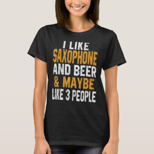 Camiseta Me Gusta El Saxofón Y La Cerveza Brass Musical Jaz