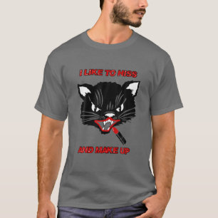 Camiseta Me Gusta El Sueño Y El Maquillaje (Gato Negro, Li