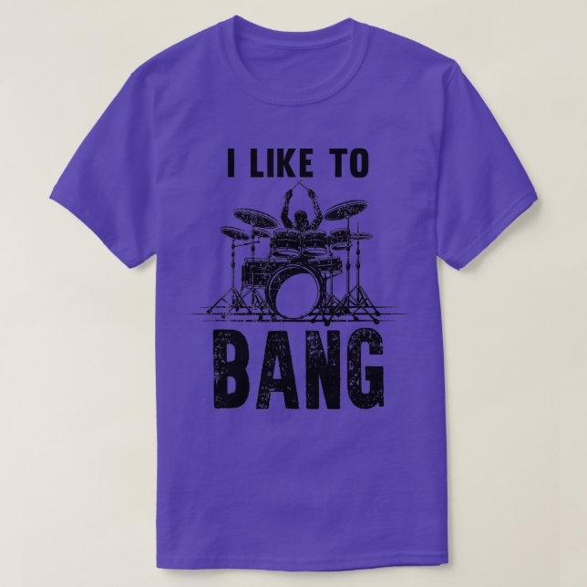 Camiseta Me gusta el tambor de Bang Drums divertido (Diseño del anverso)