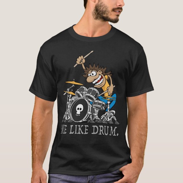 Camiseta Me Gusta El Tambor. Ilustracion Personalizado de t (Anverso)