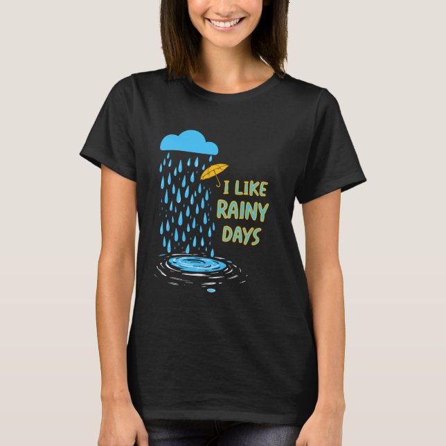 Camiseta Me Gusta El Tiempo Lluvioso Lluvia De Paraguas Llu (Anverso)