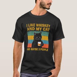Camiseta Me gusta el whisky a mi gato y quizás a 3 personas