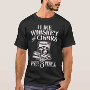 Camiseta Me gusta el whisky y los cigarros Mono divertido