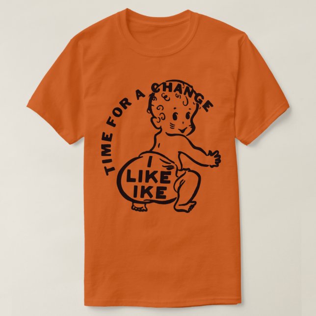 Camiseta Me Gusta Ike Dwight Eisenhower Botón De Campaña (Diseño del anverso)