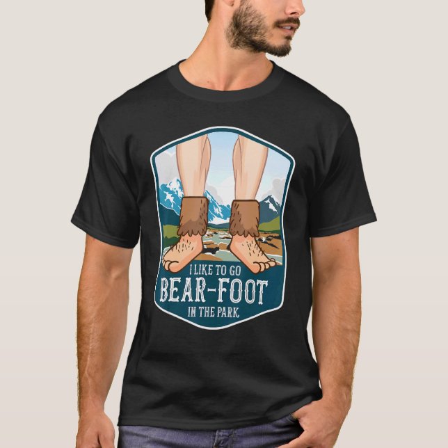 Camiseta Me gusta ir a Bear Foot caminando escalando la gra (Anverso)