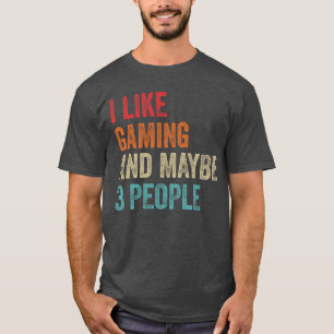 Camiseta Me gusta jugar quizás 3 personas jugador de videoj
