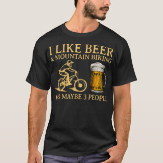 Camiseta Me Gusta La Bicicleta De Cerveza Y Montaña Y Quizá