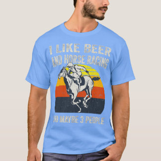 Camiseta Me Gusta La Carreras De Caballo De Cerveza T
