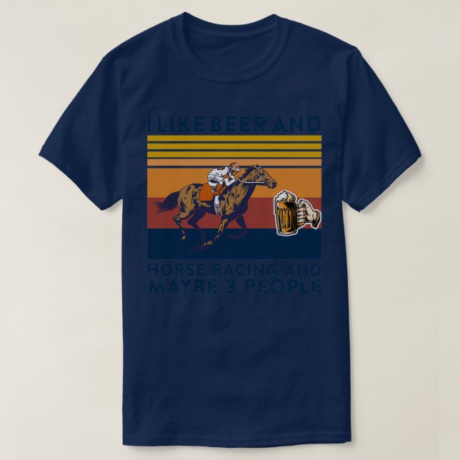 Camiseta Me gusta la Carreras de Cerveza y Caballo y quizás (Diseño del anverso)